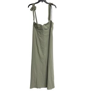 New Park & Fifth Marlowe Midi Bridal Dress‎ True Sage Green Large